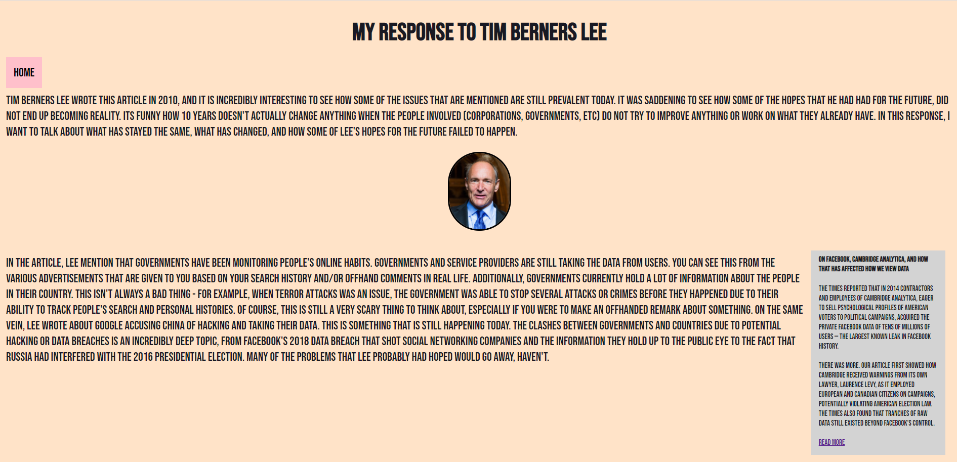 Tim Berners Lee Response